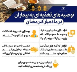 توصیه‌های تغذیه‌ای برای ماه رمضان